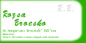 rozsa brocsko business card